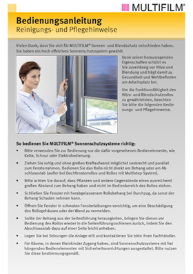 Titelblass der Bedienungsanleituung von Multifilm